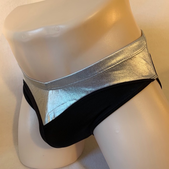 Proto's Metallic Swim Briefs 30-34 Nylon / spandex Drawstring free comfort - Picture 2 of 3
